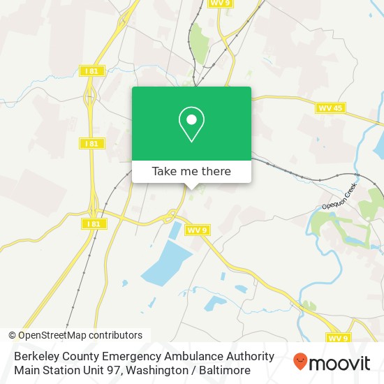 Mapa de Berkeley County Emergency Ambulance Authority Main Station Unit 97