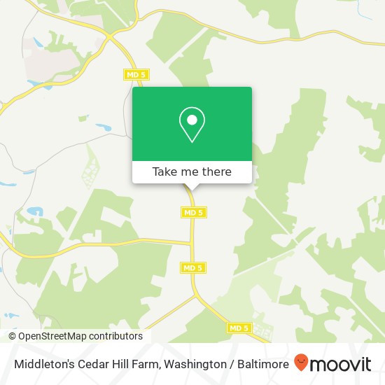 Middleton's Cedar Hill Farm map