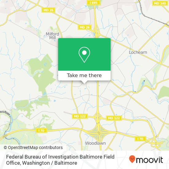 Federal Bureau of Investigation Baltimore Field Office map