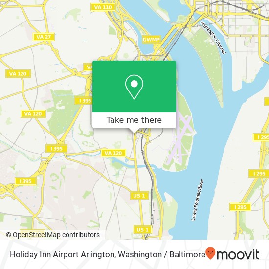 Holiday Inn Airport Arlington map