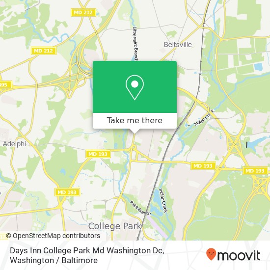 Mapa de Days Inn College Park Md Washington Dc