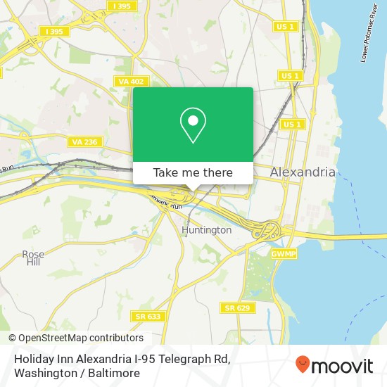 Mapa de Holiday Inn Alexandria I-95 Telegraph Rd