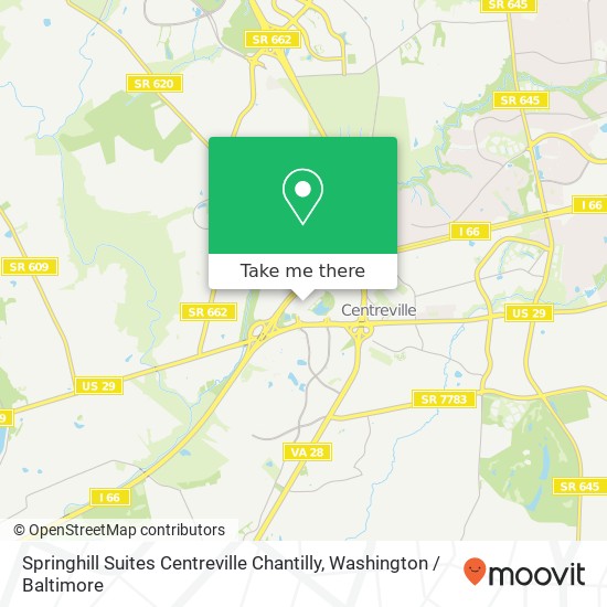 Springhill Suites Centreville Chantilly map