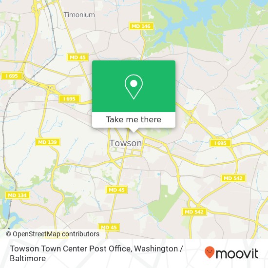 Towson Town Center Post Office map