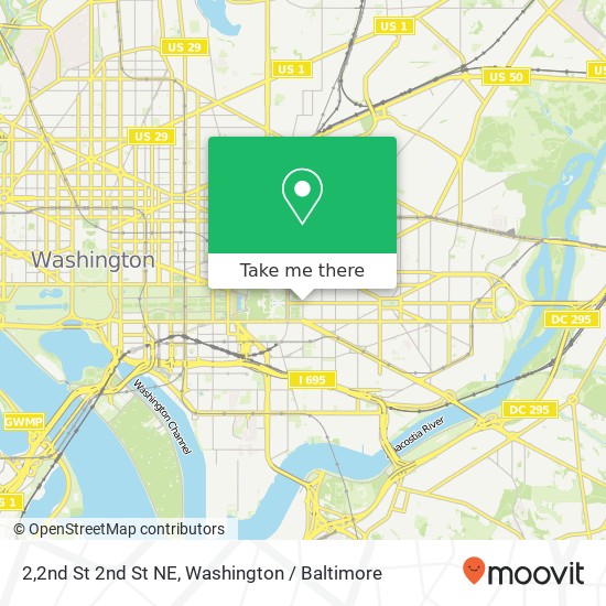 Mapa de 2,2nd St 2nd St NE, Washington, DC 20002