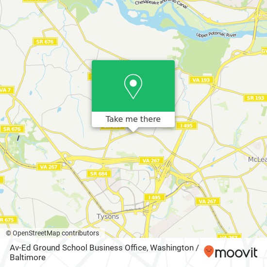 Mapa de Av-Ed Ground School Business Office, 8009 Lewinsville Rd