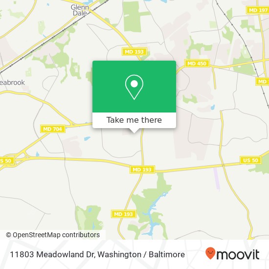 Mapa de 11803 Meadowland Dr, Bowie, MD 20720