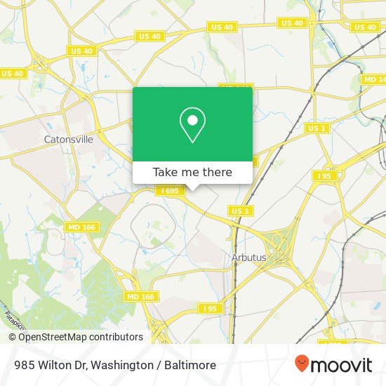Mapa de 985 Wilton Dr, Halethorpe, MD 21227