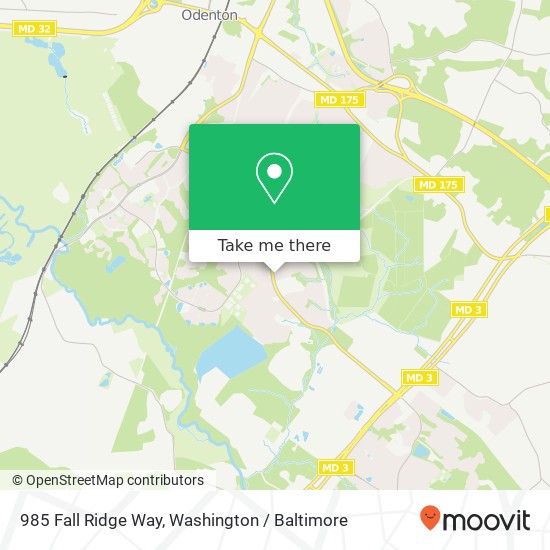 Mapa de 985 Fall Ridge Way, Gambrills, MD 21054