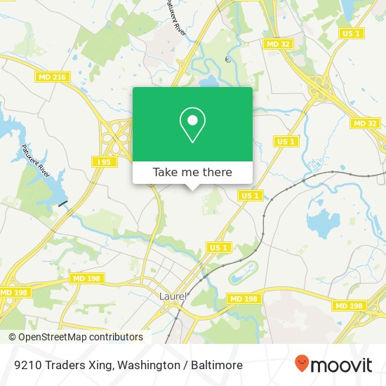 Mapa de 9210 Traders Xing, Laurel, MD 20723