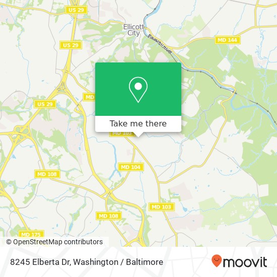 Mapa de 8245 Elberta Dr, Ellicott City, MD 21043