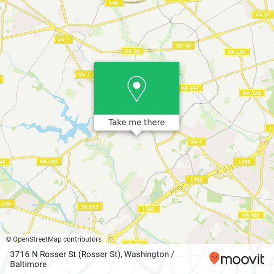 Mapa de 3716 N Rosser St (Rosser St), Alexandria, VA 22311