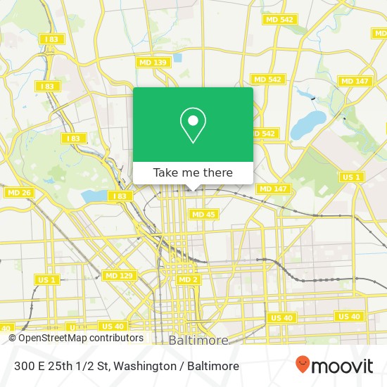 Mapa de 300 E 25th 1 / 2 St, Baltimore, MD 21218