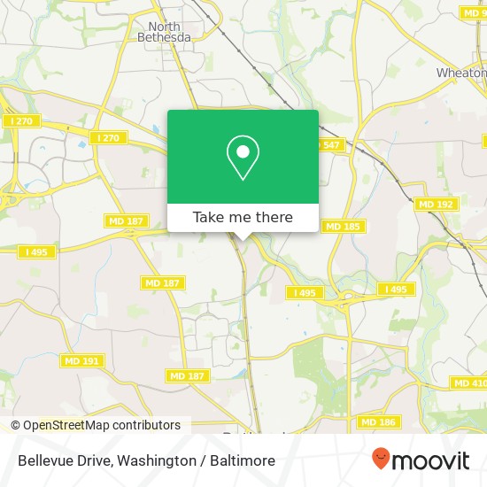 Bellevue Drive, Bellevue Dr, Bethesda, MD 20814, USA map