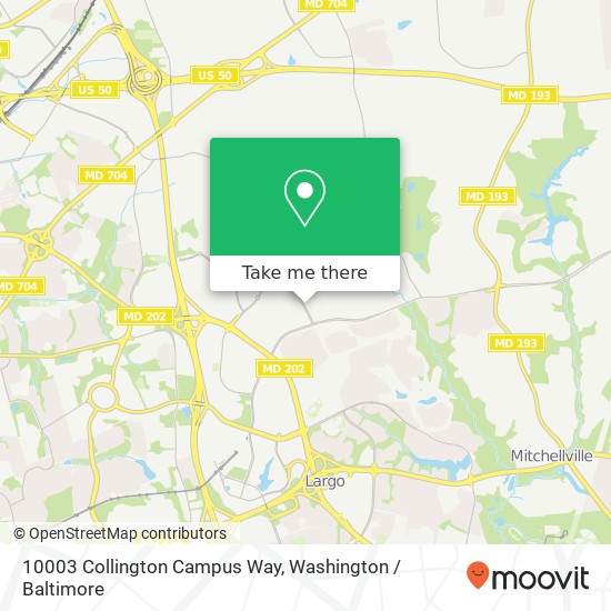 Mapa de 10003 Collington Campus Way, Bowie, MD 20721