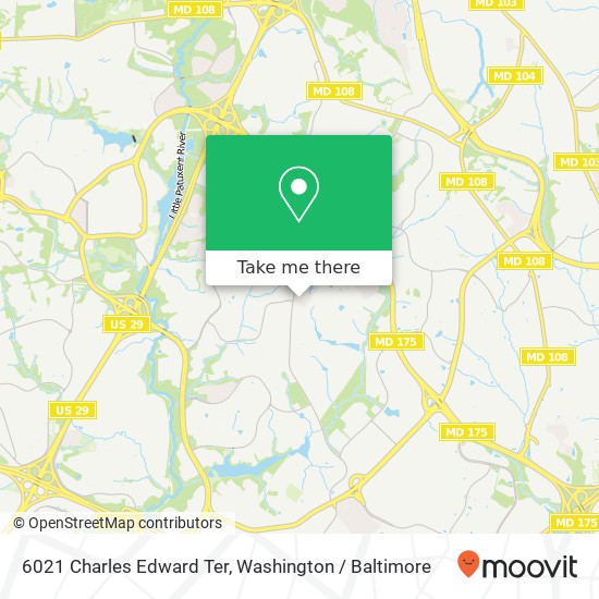 Mapa de 6021 Charles Edward Ter, Columbia, MD 21045