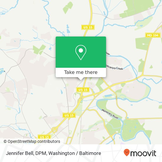 Mapa de Jennifer Bell, DPM, 63 Thomas Johnson Dr