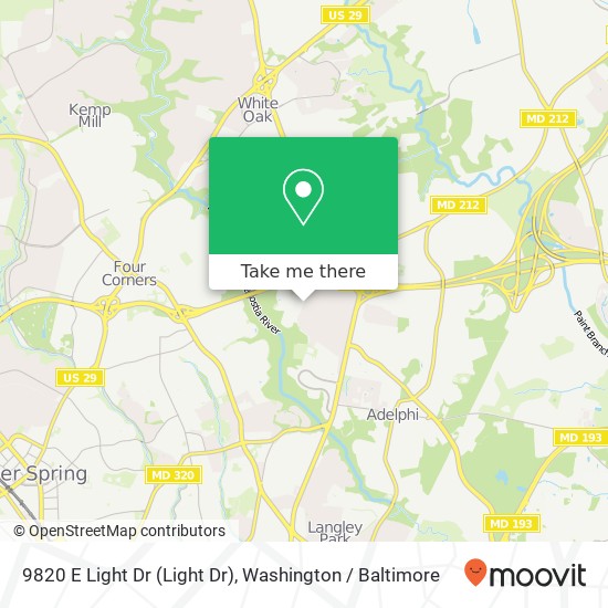 9820 E Light Dr (Light Dr), Silver Spring, MD 20903 map