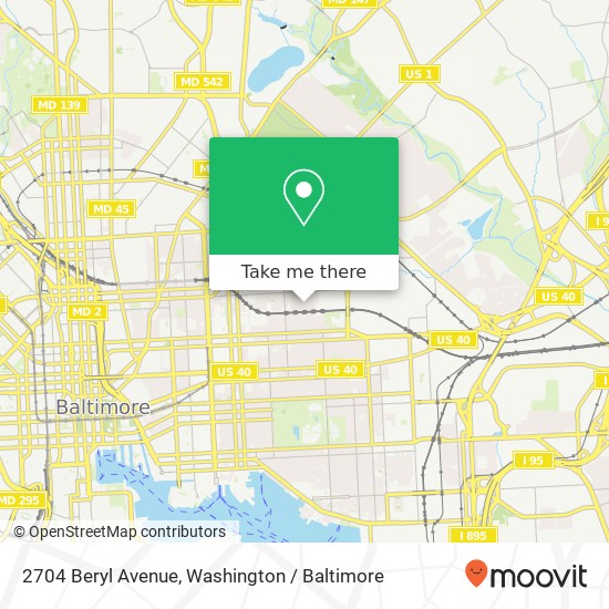 Mapa de 2704 Beryl Avenue, 2704 Beryl Ave, Baltimore, MD 21205, USA