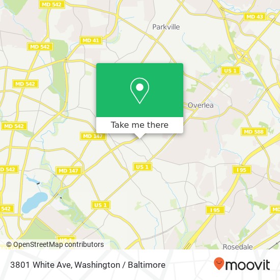 Mapa de 3801 White Ave, Baltimore, MD 21206