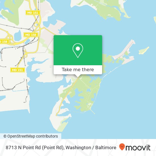 Mapa de 8713 N Point Rd (Point Rd), Sparrows Point, MD 21219