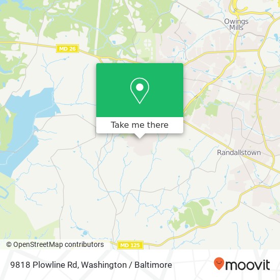 Mapa de 9818 Plowline Rd, Randallstown, MD 21133