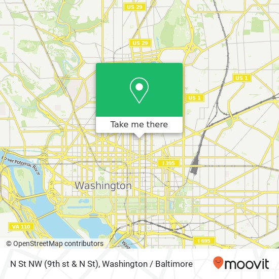 Mapa de N St NW (9th st & N St), Washington, DC 20001
