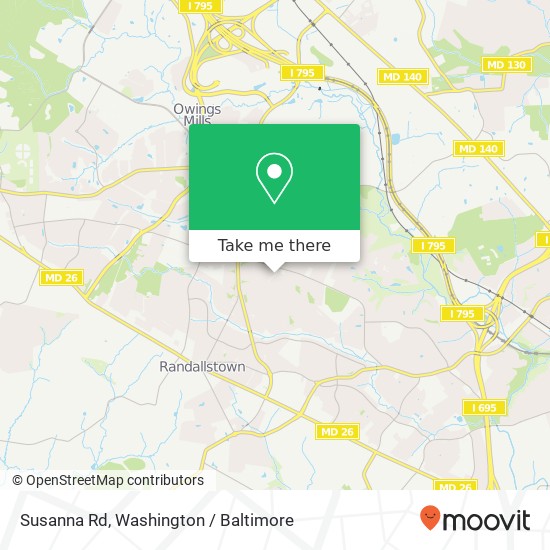 Mapa de Susanna Rd, Randallstown, MD 21133