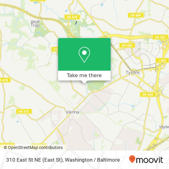 310 East St NE (East St), Vienna, VA 22180 map