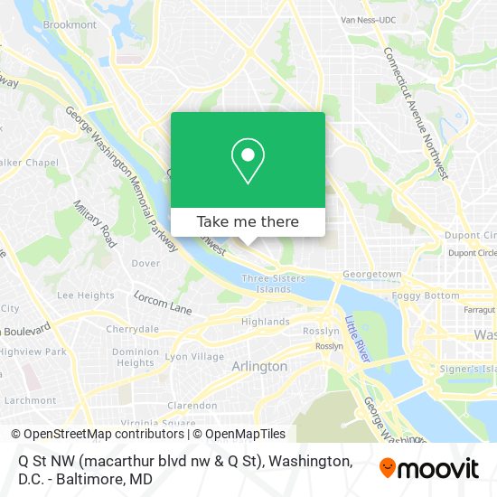 Mapa de Q St NW (macarthur blvd nw & Q St)