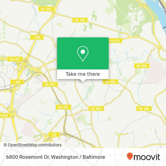 Mapa de 6800 Rosemont Dr, McLean, VA 22101