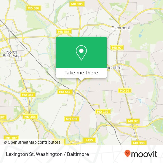 Mapa de Lexington St, Kensington, MD 20895