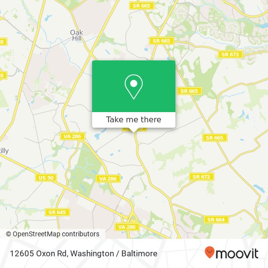 Mapa de 12605 Oxon Rd, Herndon, VA 20171