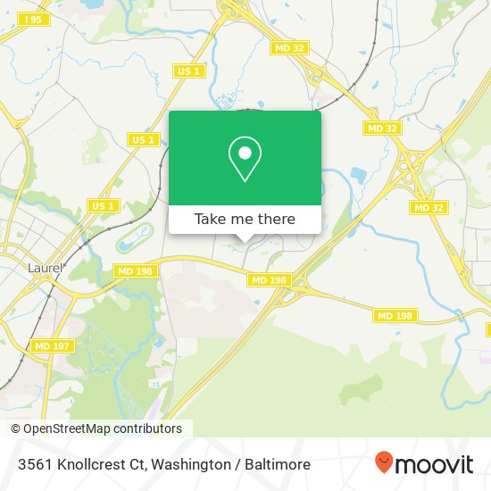 Mapa de 3561 Knollcrest Ct, Laurel, MD 20724