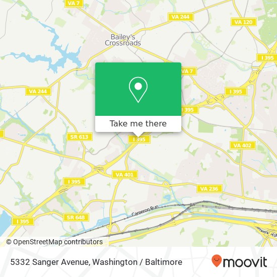 Mapa de 5332 Sanger Avenue, 5332 Sanger Ave, Alexandria, VA 22311, USA