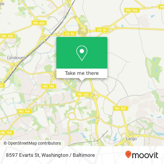 Mapa de 8597 Evarts St, Glenarden, MD 20706