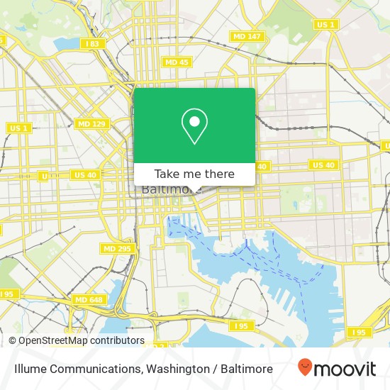 Mapa de Illume Communications, 803 E Baltimore St