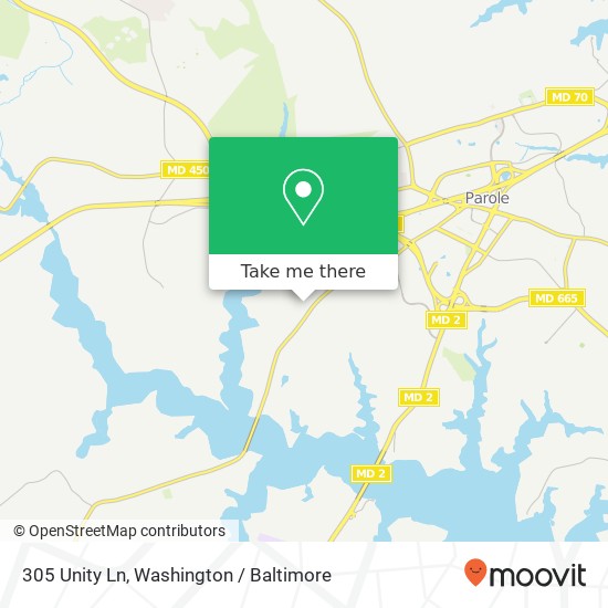 Mapa de 305 Unity Ln, Annapolis, MD 21401