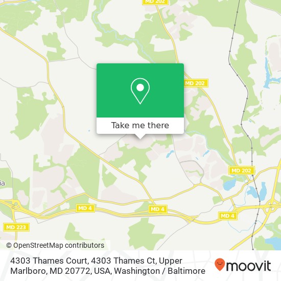 Mapa de 4303 Thames Court, 4303 Thames Ct, Upper Marlboro, MD 20772, USA