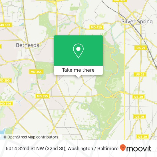 Mapa de 6014 32nd St NW (32nd St), Washington, DC 20015