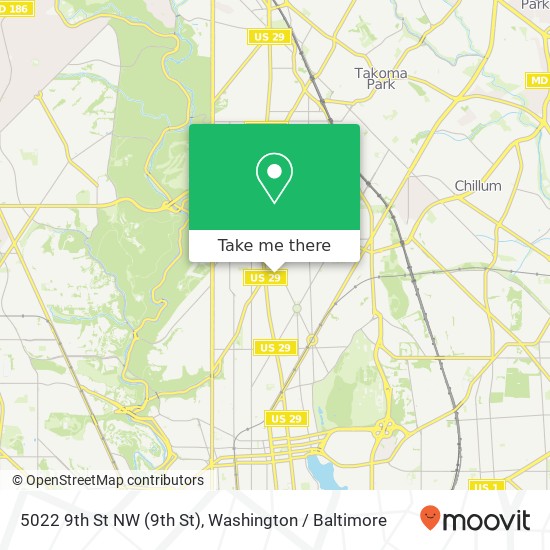 Mapa de 5022 9th St NW (9th St), Washington, DC 20011
