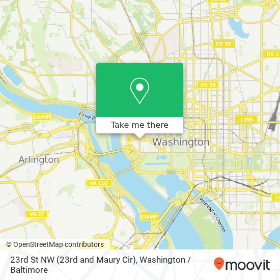 Mapa de 23rd St NW (23rd and Maury Cir), Washington, DC 20037