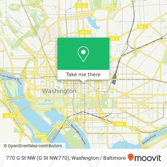 Mapa de 770 G St NW (G St NW,770), Washington, DC 20001