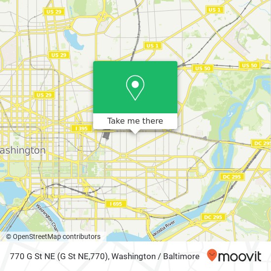 Mapa de 770 G St NE (G St NE,770), Washington, DC 20002