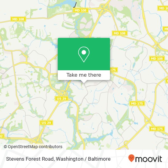 Mapa de Stevens Forest Road, Stevens Forest Rd, Columbia, MD, USA