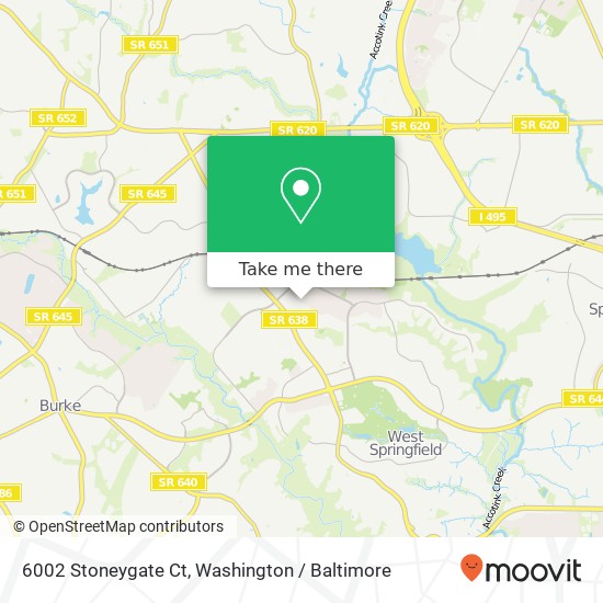 Mapa de 6002 Stoneygate Ct, Springfield, VA 22152