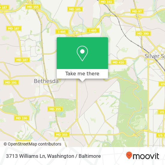 Mapa de 3713 Williams Ln, Chevy Chase, MD 20815