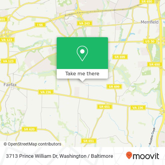 3713 Prince William Dr, Fairfax, VA 22031 map