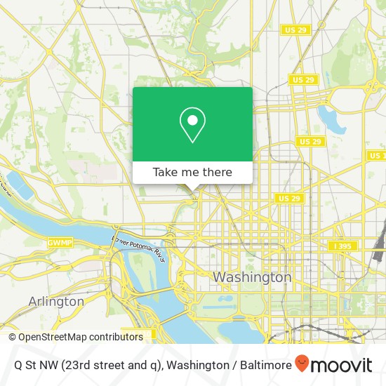 Mapa de Q St NW (23rd street and q), Washington, DC 20008