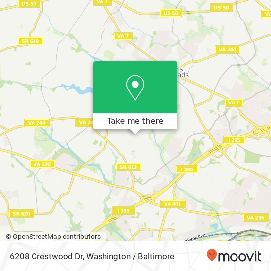 Mapa de 6208 Crestwood Dr, Alexandria, VA 22312